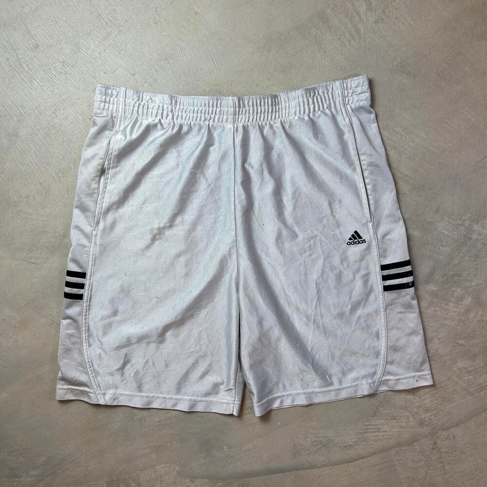 Adidas Men's White and Grey Shorts